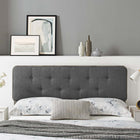 Modway Collins Tufted Fabric and Wood King Headboard - Grey Charcoal-Rubberwood and MDF