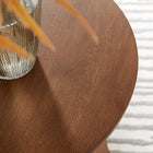 Modway Lina Round Wood Side Table - Walnut-Tapered Pedestal Base