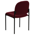 Flash Furniture – Chaise empilable en tissu avec structure en acier, bourgogne-Rembourrage en tissu bourgogne