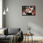 Jarome Iginla and Craig Conroy Flames Celebration - Framed Canvas - 31" x 22"-Ready to hang - arrives fully assembled