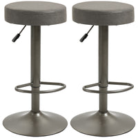 HOMCOM Adjustable Swivel Modern Bar Stools - Dark Grey - 2 Pack-Set of 2 high stools, great for adding style to your spaces
