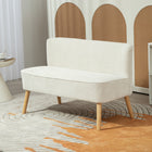 HOMCOM - Canapé 46 po loveseat avec pieds en bois - blanc crème-Coussin d'assise épais rembourré de mousse avec un ensemble de ressorts à l'intérieur pour s'asseoir confortablement 