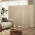 HOMCOM 6 Panel Bamboo Hand-Woven Freestanding Room Divider for Home Office - Natural Wood-Overall Dimension: 106.3" W x 70.9" H x 0.7" D (270 x 180 x 1.9 cm)
