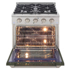 Kucht - 30 po Série KDF Cuisinière Pro Style au gaz propane - Acier inoxydable/Vert olive-Les brûleurs scellés facilitent le nettoyage en empêchant les déversements de pénétrer dans la surface de cuisson