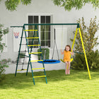 Outsunny - Ensemble de balançoire 4 en 1 pour jardin extérieur - jaune-Peut accueillir jusqu'à quatre enfants à la fois 