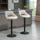 HOMCOM Adjustable Height Swivel Bar Stools - Cream - 2 Pack-Seat height is adjustable to counter height or bar height. The swivel seat ensures free rotation
