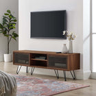 Modway Nomad 59" TV Stand - Walnut-Sliding Mesh Doors