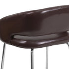 Flash Furniture Fusion Series Contemporary Brown Leather Side Reception Chair-Chrome Legs