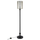 Hudson&Canal Numit 68.75" Tall Floor Lamp with Glass Shade - Blackened Bronze/Mercury Glass-Paired with a mercury glass cylinder mercury glass shade