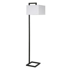 Hudson&Canal Greyson 68" Tall Floor Lamp with Fabric Shade - Blackened Bronze/White-Traditional design for your living room, office space, bedroom, or reading nook
