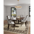 Manhattan Comfort - Lot de 2 chaises de salle à manger traditionnelles Fifth Avenue 18,5 po en similicuir argenté et noyer-Cadre en hêtre massif avec une finition noyer riche