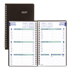 Blueline - 2027 Agenda hebdomadaire DuraFlex avec reliure à double spirale et couverture en poly en deux pièces – 8 po x 5 po – noir – bilingue-12 mois: janvier 2027 à décembre 2027