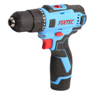 Fixtec 12V Cordless Drill 60-Piece Kit with Battery and Charger-Powered by a 12-volt 1.5Ah lithium-ion battery, which runs strong and steady. It provides a maximum torque of 20 N.m and is designed with variable 2-speed settings (0-400 rpm and 0-1400 rpm) for small indoor or outdoor drilling and fastening applications.
