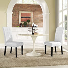 Modway Confer Vinyl Dining Side Chair - White - 2 Pack-Upholstered in faux leather