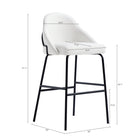 Manhattan Comfort - Gracie tabouret de bar moderne de 22" en similicuir rembourré - blanc et noir - lot de 3-Revêtement en similicuir luxueux avec coutures fines