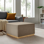 Modway Tilden Large 28" Square Performance Velvet Upholstered Ottoman - Taupe/Natural-Dense Foam Padding