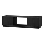 Hudson&Canal - Meuble TV Dorian pour téléviseurs jusqu'à 65 pouces - Grain noir-Le dessus a une capacité de poids de 75 lb, les armoires peuvent supporter 50 lb chacune