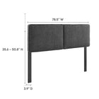 Modway Lindee Boucle Fabric King Headboard - Slate-7
