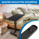 Mount-It! - Bureau surélevé réglable en hauteur - Noir-La base robuste en acier avec roulettes dissimulées assure mobilité et stabilité, et s'adapte sous les canapés et les lits bas