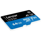 Lexar 64GB 633X CL10 Micro SDXC-Quickly captures, plays back, and transfersmedia files, including 1080p full-HD, 3D,and 4K video