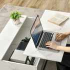 HOMCOM Lift Top Coffee Table with Hidden Storage Compartment - White-Colour: White Marble, Black