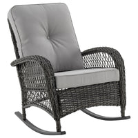 Manhattan Comfort Fruttuo 29.52" Traditional Patio Rocking Chair - Mixed Grey-Traditional Outdoor Patio Rocking Chair