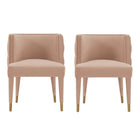 Manhattan Comfort Maya 24.02" Modern Velvet Upholstered Dining Chair - Nude - Set of 2-Modern Dining Chair for Dining Room and Task Chair Usage