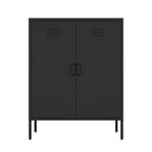 Manhattan Comfort Naomi 31.5" Modern Accent Cabinet - Black-Modern Metal Accent Cabinet Perfect for Storage and Organization