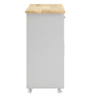Modway Cuisine Kitchen Cart - Light Grey Natural-Full-Glide Drawers