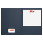 JAM Paper Presentation Folders - Navy Blue Linen - 9" x 12" - 10 Pack-Quantity: 10 Pack
