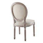 Modway Arise Vintage French Upholstered Fabric Dining Side Chair - Beige - 2 Pack-Chair Weight Capacity: 331 lbs