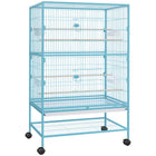 PawHut 52" Steel Bird Cage with Rolling Stand - Light Blue-Multiple doors for easy access to the inside area

