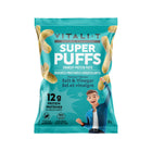 Vitali-T Super Puffs Crunchy Protein Puffs - Salt & Vinegar - 50g - 24 Pack-Product of Canada: Our products are prepared locally to guarantee the best quality. 