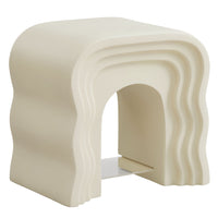 Modway Jorin Squiggle Side Table - Ivory-Faux Stone Side Table