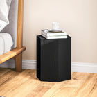 HOMCOM Concrete Finish Side Table - Black-Materials: Inorganic Ore Powder