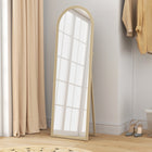 HOMCOM Arched Full Body Mirror - 21" W x 64" H - Beige-Colour: Beige 