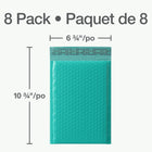 Quality Park - Enveloppes à bulles en poly avec fermeture pelable Redi-Strip - 9 po L x 6 po l - sarcelle - paquet de 8-La taille utilisable de l’enveloppe à bulles est de 9 po L x 6 po l; les dimensions globales sont de 10,75 po L x 6,45 po l