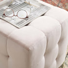 Modway Contour Tufted Cube Performance Velvet Ottoman - Pink-Durable Stain-Resistant Fabric