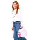 Fit + Fresh Townsend Charmed Bag - Pink Hearts-Features a removable bow charm