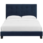 Modway Melanie Tufted Button Upholstered Performance Velvet King Platform Bed - Midnight Blue-Wood Frame/LVL Slats/MDF Headboard