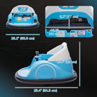 Qaba Toddlers 12V Ride-on Bumper Car with 360 Degree Spin and Remote Control - Light Blue-Speeds up to 1.2 mph (2 km/h) with bumper edges for gentle impact 