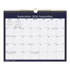 Blueline 12 Month Monthly Academic Wall Calendar - August to July - 15" H x 12" W - Nautical Design - Bilingual-Bilingual