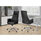 Monarch Specialties 7344 Ergonomic Leather-Look Office Chair - Black-9