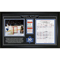 Frameworth Darryl Sittler 10-Point Night Replica Score Sheet and Ticket - Framed Print - 15" W x 24" H-Officially licensed by the NHL commemorating Darryl Sittler's February 7 1976 performance of 6 goals and 4 assists for 10 points - the all-time NHL single-game points record