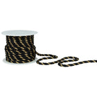 JAM Paper Decorative Rope Ribbon - 15 yd. - Black with Gold-Ribbon is 50% Polyester, 35% Rayon, and 15% Metallic