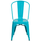Flash Furniture Crystal Teal-Blue Metal Indoor-Outdoor Stackable Chair-Crystal Teal-Blue Powder Coat Finish