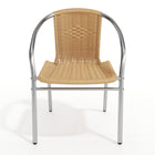 Flash Furniture Commercial Aluminum & Beige Rattan Indoor-Outdoor Restaurant Stack Chair-Cross Braces provide extra stability