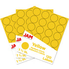 JAM Paper Round Circle Label Sticker Seals, 1 2/3 inch diameter, Yellow, 3 Sets of 120 (147627067g)-Size: 1.66"