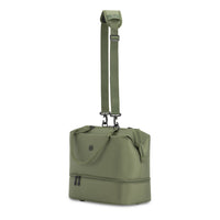 Swiss Gear Mini Weekender with Drop Bottom - Sage Green-Crafted from durable 600D polyester fabric for lasting wear