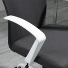 Vinsetto Mid Back Linen Swivel Computer Chair - Charcoal Grey-Material: Sponge, Nylon, PU, Steel, Linen (polyester)